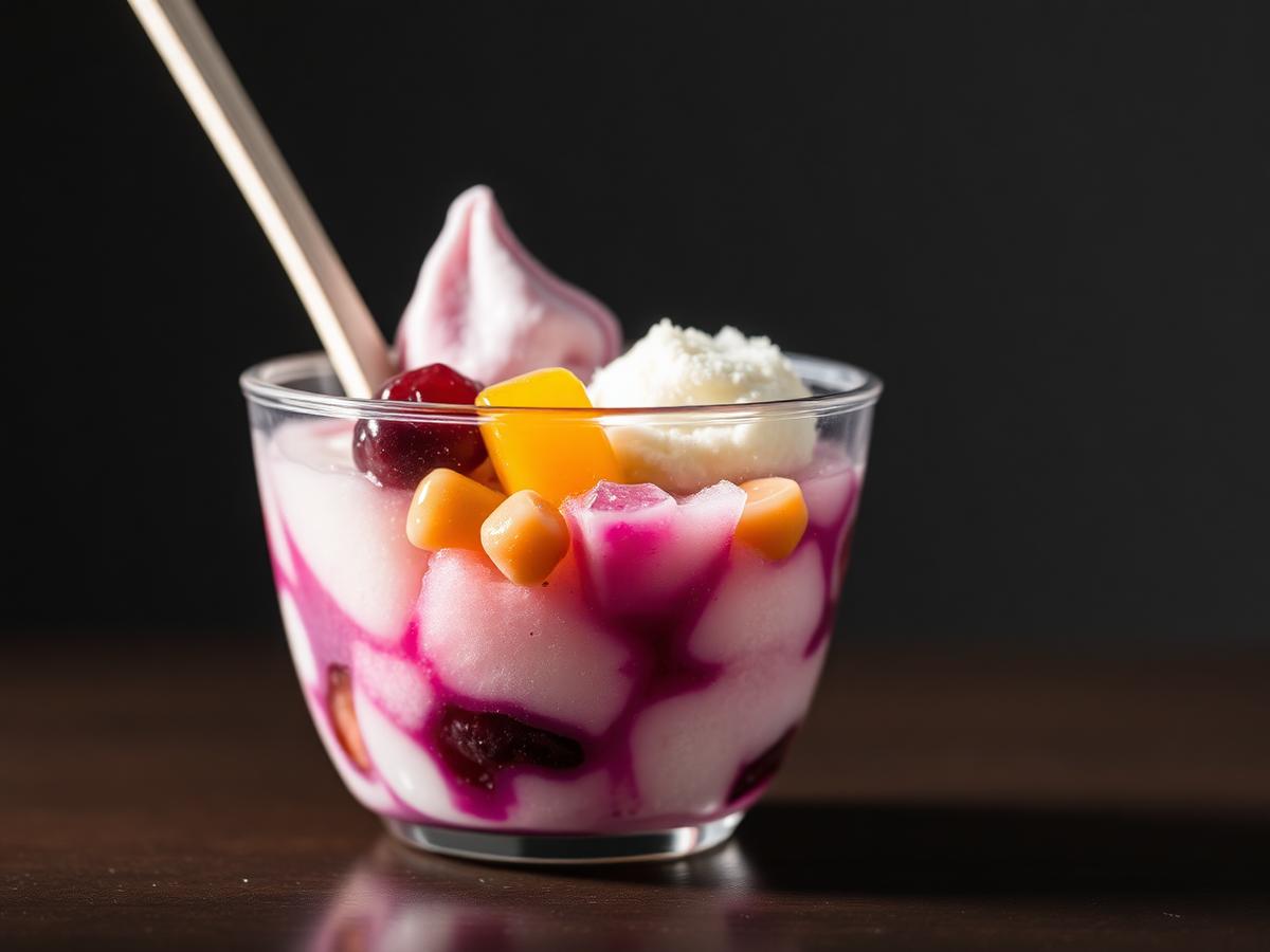 Halo-Halo — Shaved ice layered with sweet beans, fruit and creamy toppings. The Filipino summer dessert.